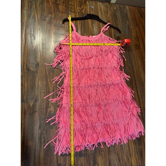 Pink Lily Fringe Dress Embellished Sleeveless Party Cocktail‎ Club Mini Dress - Picture 8 of 11